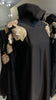 Black with Gold Embellished Silky Zoom Abaya Dress