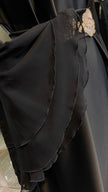 Black with Gold Embellished Silky Zoom Abaya Dress