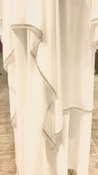 White A-Line Silky Zoom and Chiffon combination Abaya Dress