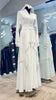 White A-Line Silky Zoom and Chiffon combination Abaya Dress