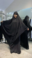 Premium Quality Black Silky Zoom and Indonesian Chiffon Khimar set