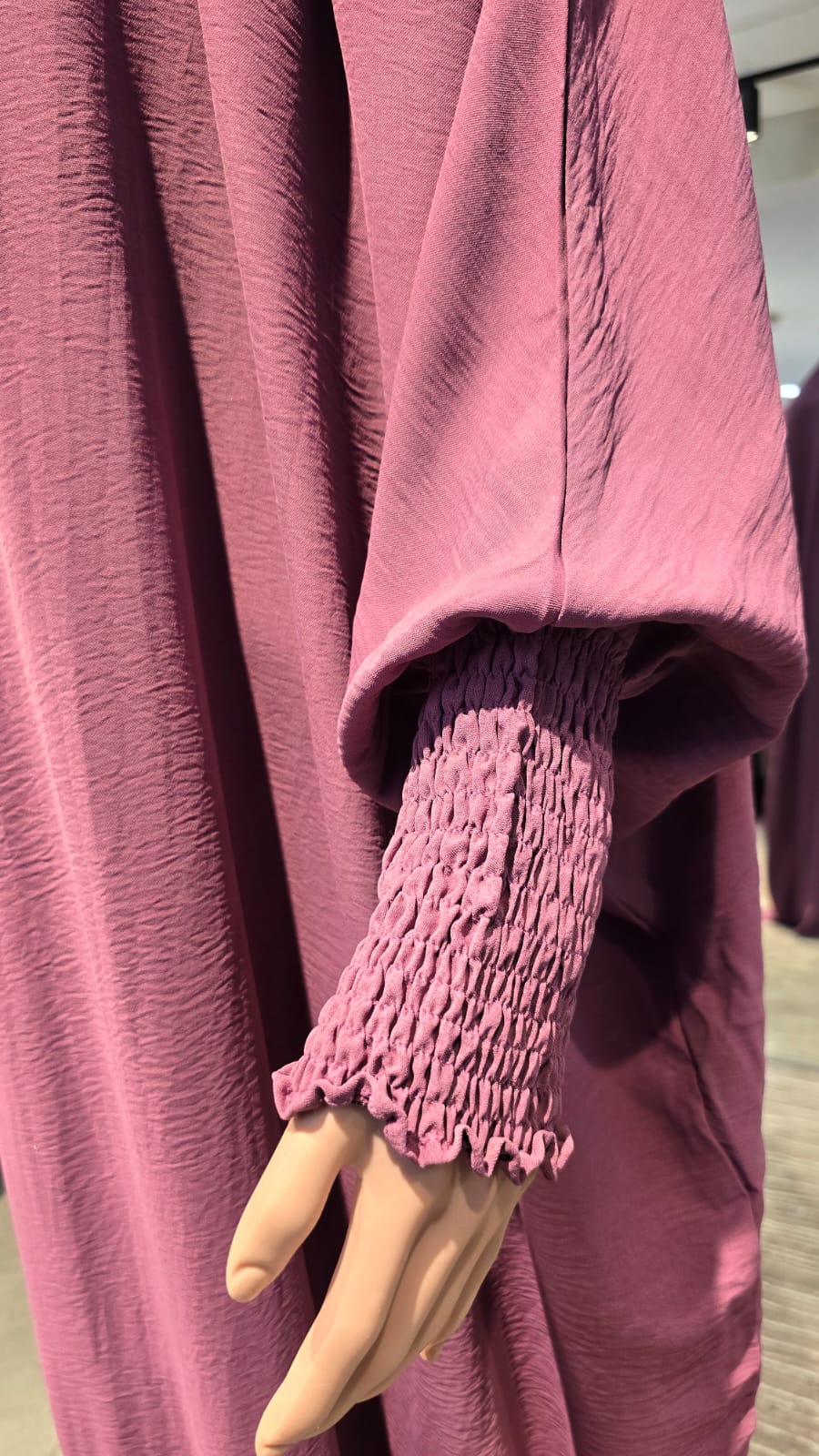 High Quality Dusty Pink CY Crinkle Fabric Khimar