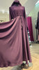 Aubergine Crepe Foka Fabric plain A-line cut.