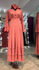 Coral peach Color Umbrella cut Casual  Abaya Dress.