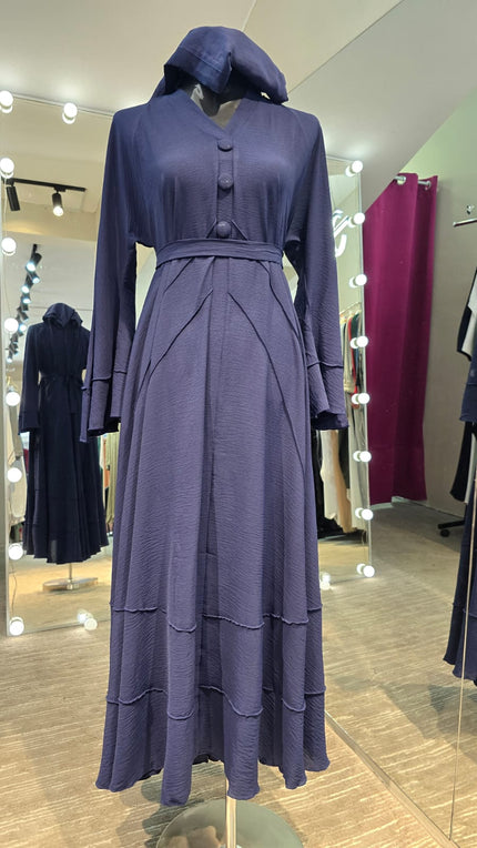 Navy Blue Color Umbrella cut Casual  Abaya Dress.