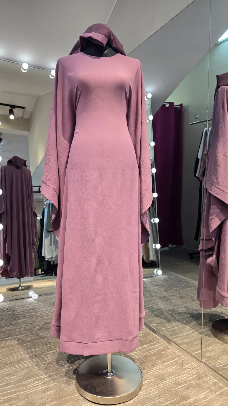 Light purple Color Butterfly cut Casual Abaya Dress.