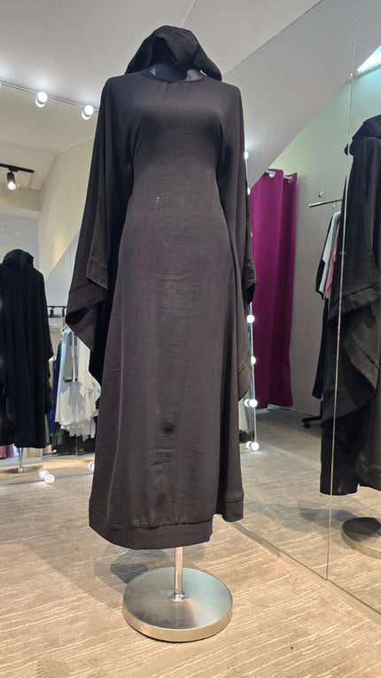 Black Color Butterfly cut Casual Abaya Dress.