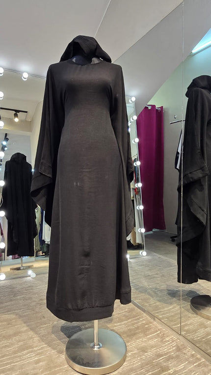 Black Color Butterfly cut Casual Abaya Dress.