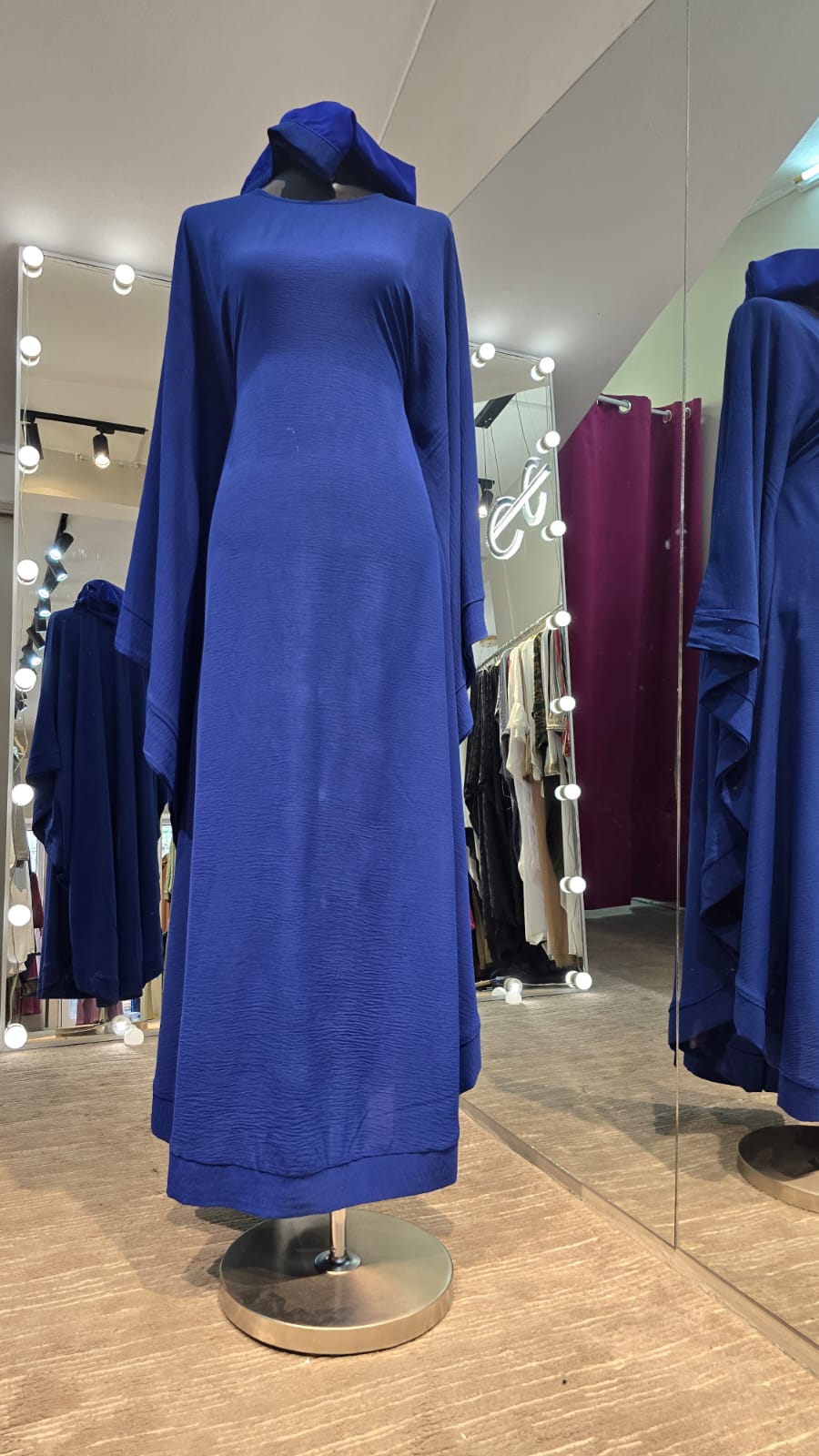 Royal Blue Color Butterfly cut Casual Abaya Dress.