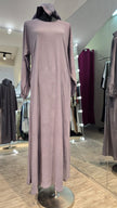 Gray Color Two side pockets Casual Abaya Dress/Inner