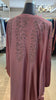 Dusty Pink Luxurious Satin Robe and Inner Abaya with Stone Leafs Embellishment.