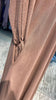 Cacao Brown Color Ruffle Sleeves Casual Abaya Dress/Inner