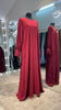 Maroon Color Ruffle Sleeves Casual Abaya Dress/Inner.