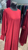 Maroon Color Ruffle Sleeves Casual Abaya Dress/Inner.