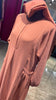 Peachy pink Casual Abaya Dress with Exposed pockets.