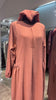 Peachy pink Casual Abaya Dress with Exposed pockets.