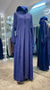 Navy Blue Casual Abaya Dress with Exposed pockets