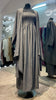 Dark Gray Color 2pcs set Shirred dress with Robe.