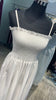 White Color 2pcs set Shirred dress with Robe.