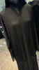 Black Zoom Abaya With Pleated and Beads design.