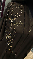 Black Zoom Abaya With Beads and stones.