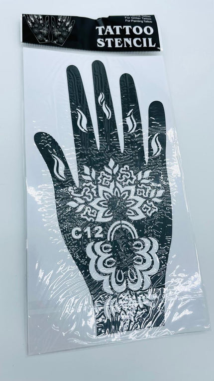 Short Henna Stencil ( C12)