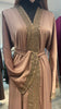 Cacao Brown Wide cut Abaya Embellished with Brown Lace and Rhinestones