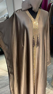 Taupe Gray Luxurious Harir Maqsood Farasha Abaya Dress