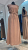 Khaki Brown Color 3pcs Casual Abaya Dress with side Pockets