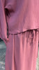 Rose Pink Color 3pcs Casual Abaya Dress