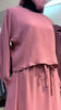 Rose Pink Color 3pcs Casual Abaya Dress