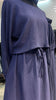 Navy Blue Color 3pcs Casual Abaya Dress with side Pockets