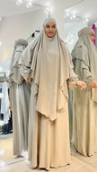 Beige CY Fabric Khimar set