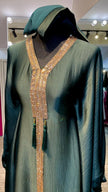 Dark Green Luxurious Harir Maqsood Farasha Abaya Dress