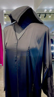 Black Silky Zoom Abaya with Line and Bead Embellishments and Side Pockets