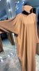 Nude Brown Nida Farasha Abaya with Stone Lining.