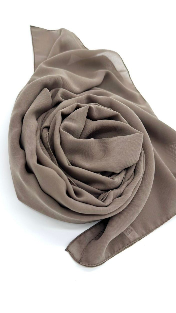 Taupe Indonesian soft chiffon hijab