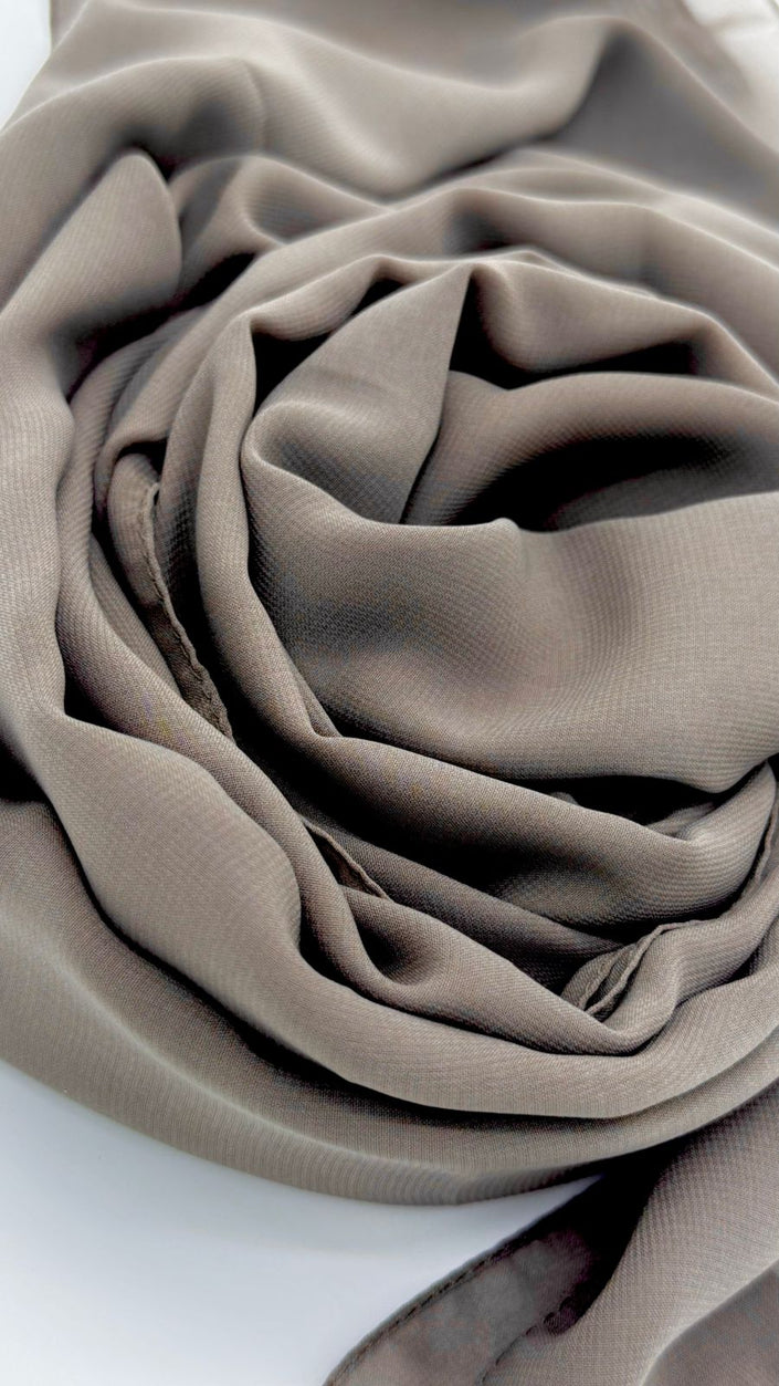 Taupe Indonesian soft chiffon hijab