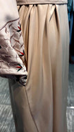 Nude Nida Abaya with Kuffiyah Embroidered Sleeves