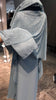 Kids Mint Green crystal organza Cape Abaya with Stones