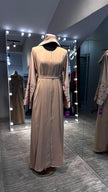 Nude Nida Abaya with Kuffiyah Embroidered Sleeves