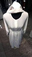 White Nida Abaya with Kuffiyah Embroidered Sleeves