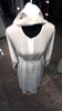 White Nida Abaya with Kuffiyah Embroidered Sleeves