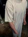 Men White Short Sleeve kandura with cap.