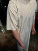 Men White Short Sleeve kandura with cap.