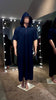 Men Navy Blue Short Sleeve kandura with cap.
