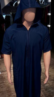 Men Navy Blue Short Sleeve kandura with cap.