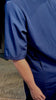 Men Navy Blue Short Sleeve kandura with cap.