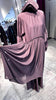 Mauve Nida and Pleated Chiffon combination Abaya Dress