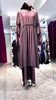 Mauve Nida and Pleated Chiffon combination Abaya Dress